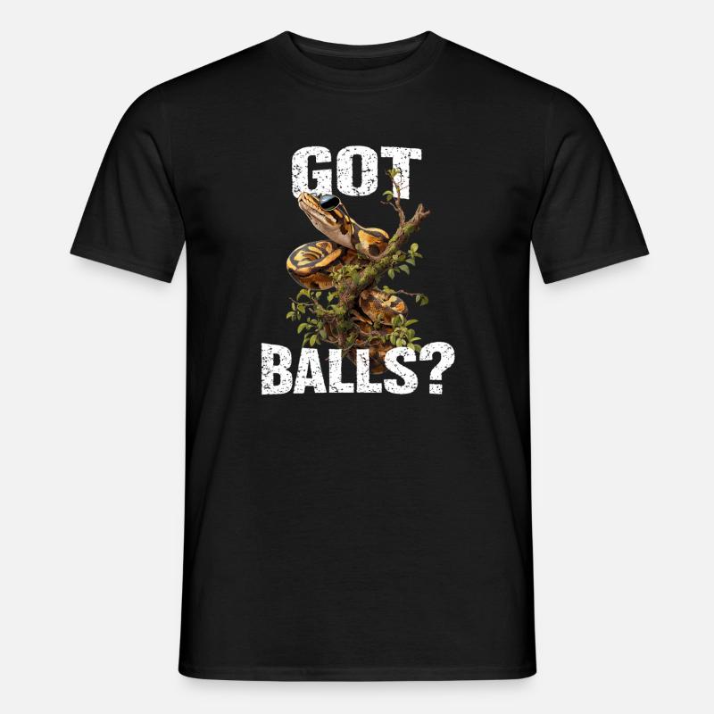 Königspython Schlangen Liebhaber Terrarium Python - Männer T-Shirt - Schwarz