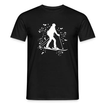 Alpine skier Winter sports Ski touring - Men's T-Shirt - black - Front - AI Model Male 178 light (178cm)