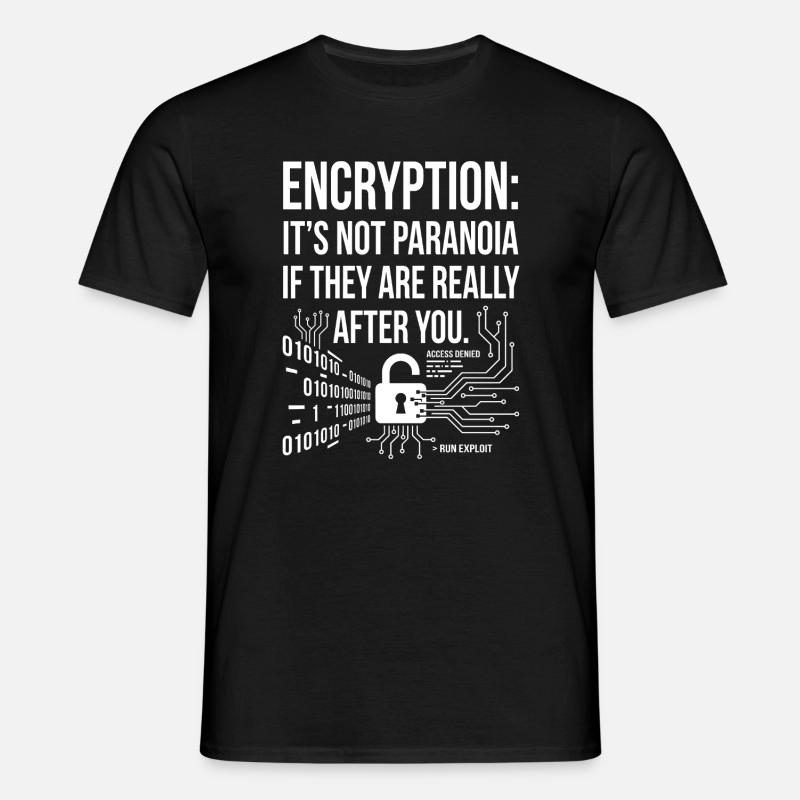 Encryption Paranoia Design - Men's T-Shirt - black