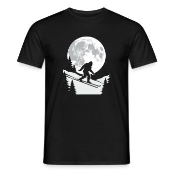 Bigfoot Skifahrer Mond - Männer T-Shirt - Schwarz - Vorne - AI Model Male 178 light (178cm)