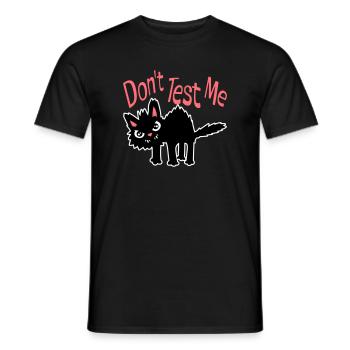 Ne me teste pas, chat coquin, citation drôle : logo - T-shirt homme - noir - Devant - AI Model Male 178 light (178cm)