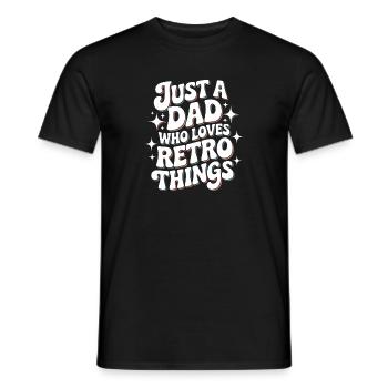 Papa rétro adore les choses rétro - T-shirt homme - noir - Devant - AI Model Male 178 light (178cm)