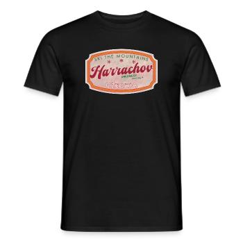 Harrachov Czech Czechia Ski Label Retro - Men's T-Shirt - black - Front - AI Model Male 178 light (178cm)