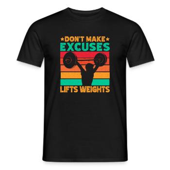 Fitness Motivation Bodybuilder Don ́t Make Excuses - Men's T-Shirt - black - Front - AI Model Male 178 light (178cm)