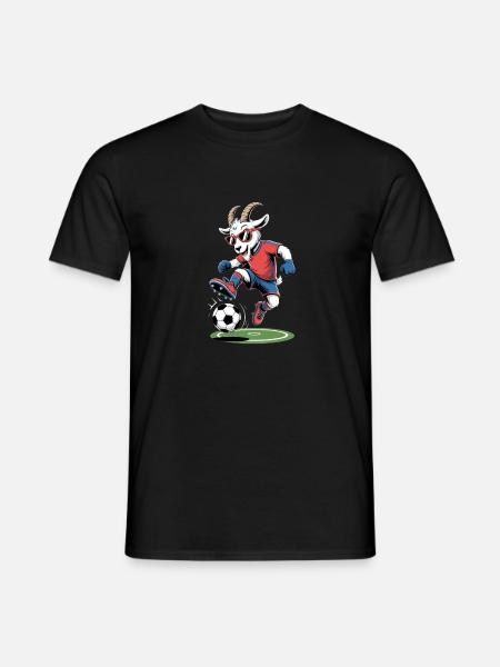 Stylish football goat with sunglasses - Men's T-Shirt - black