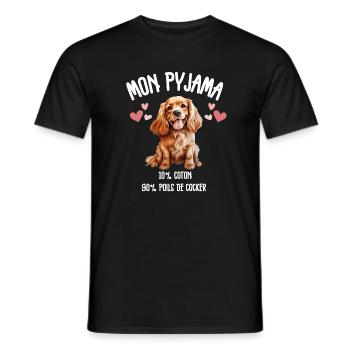 Lustige Cocker Spaniel Hundepyjamas - Männer T-Shirt - Schwarz - Vorne - AI Model Male 178 light (178cm)