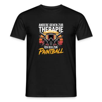 Others go to therapy I go to paintball - Men's T-Shirt - black - Front - AI Model Male 178 light (178cm)