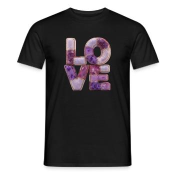 Patchwork Love Quiltlook Lettering - Men's T-Shirt - black - Front - AI Model Male 178 light (178cm)