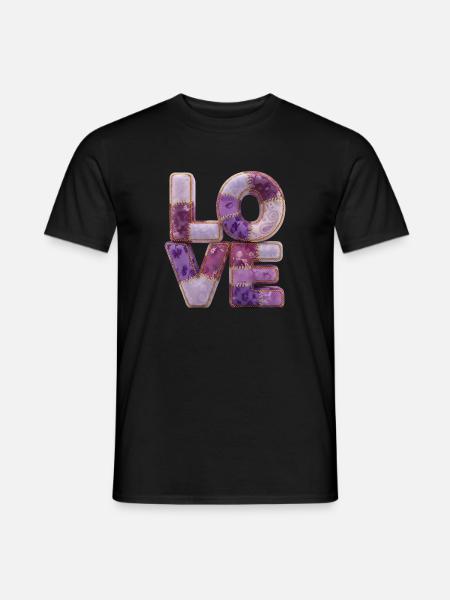 Patchwork Love Quiltlook Lettering - Men's T-Shirt - black