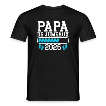 Aktueller Vater kündigt den Vater der Zwillinge 2026 an - Männer T-Shirt - Schwarz - Vorne - AI Model Male 178 light (178cm)