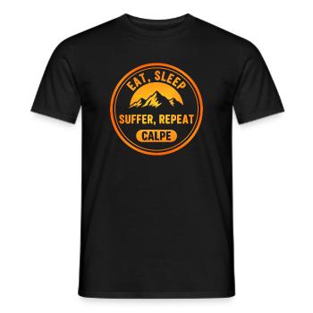 Essen, schlafen, wiederholen, Calpe wiederholen. - Männer T-Shirt - Schwarz - Vorne - AI Model Male 178 light (178cm)