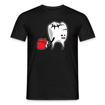 Tooth Boxer K.o. - Männer T-Shirt - Schwarz - Vorne - AI Model Male 178 light (178cm)