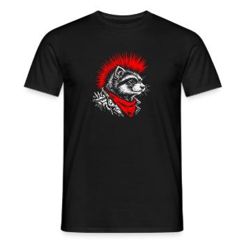 Punk Ferret – rebellischer Stil mit einer Kralle - Männer T-Shirt - Schwarz - Vorne - AI Model Male 178 light (178cm)