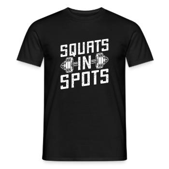 Gym Junkies Squats In Spots Calisthenics Fitness - Men's T-Shirt - black - Front - AI Model Male 178 light (178cm)