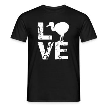 Nandu, Straußenkopf, Emu, Strauß - Männer T-Shirt - Schwarz - Vorne - AI Model Male 178 light (178cm)