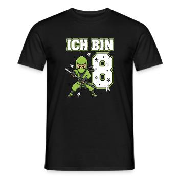 Ich bin 8 Ninja 8. Geburtstag Grüne Karate - Männer T-Shirt - Schwarz - Vorne - AI Model Male 178 light (178cm)