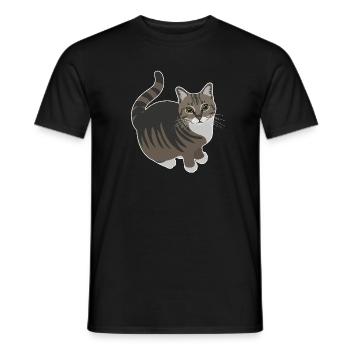Chat tigré aux pattes blanches - T-shirt homme - noir - Devant - AI Model Male 178 light (178cm)