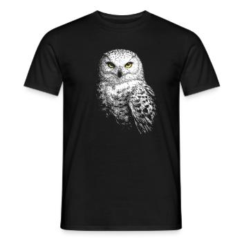 Schneeeule - Männer T-Shirt - Schwarz - Vorne - AI Model Male 178 light (178cm)