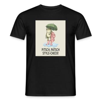 Cool frog in style check - Men's T-Shirt - black - Front - AI Model Male 178 light (178cm)