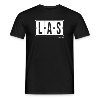 Las Vegas LAS, City souvenir Hoodie, T-Shirt, Cap - Männer T-Shirt - Schwarz - Vorne - AI Model Male 178 light (178cm)