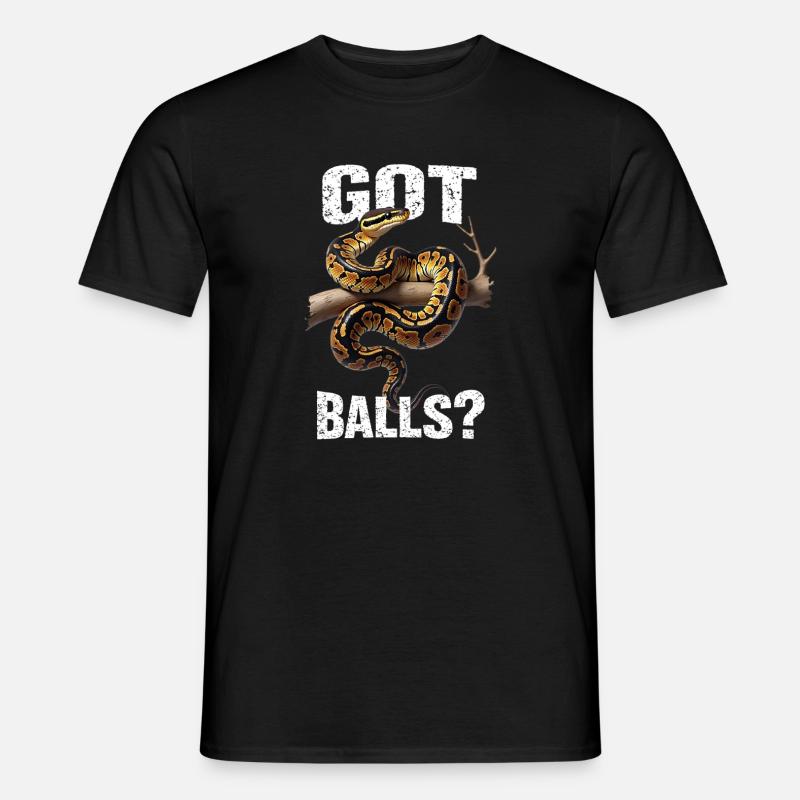 Königspython Schlangen Liebhaber Terrarium Python - Männer T-Shirt - Schwarz