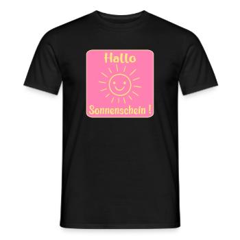 Hallo Sonnenschein - Männer T-Shirt - Schwarz - Vorne - AI Model Male 178 light (178cm)