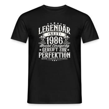 Légendaire depuis 1986 Cadeau d’anniversaire vintage - T-shirt homme - noir - Devant - AI Model Male 178 light (178cm)