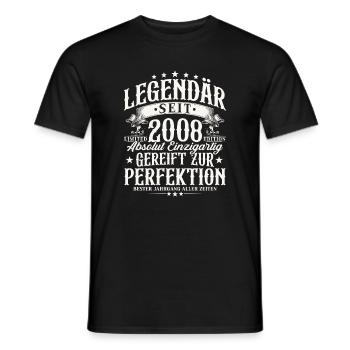 Cadeau vintage 18 anniversaires vintage 2008 - T-shirt homme - noir - Devant - AI Model Male 178 light (178cm)