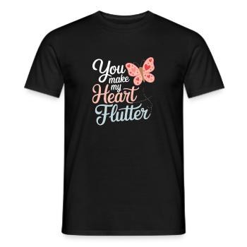 Tu fais battre mon cœur de façon romantique - T-shirt homme - noir - Devant - AI Model Male 178 light (178cm)