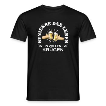 Profite de la vie pleine – dire la bière - T-shirt homme - noir - Devant - AI Model Male 178 light (178cm)