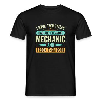 Elevator Mechanic - Dad And Elevator Mechanic - Men's T-Shirt - black - Front - AI Model Male 178 light (178cm)