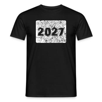 Jahr 2027 - Männer T-Shirt - Schwarz - Vorne - AI Model Male 178 light (178cm)