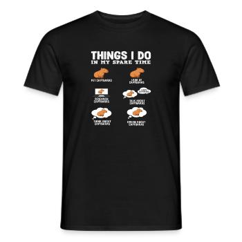 Choses que je fais pendant mon temps libre Capybaras - T-shirt homme - noir - Devant - AI Model Male 178 light (178cm)