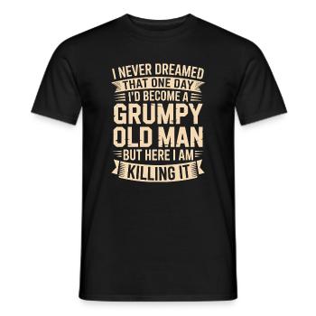 Grumpy Old Man Killing It - Men's T-Shirt - black - Front - AI Model Male 178 light (178cm)