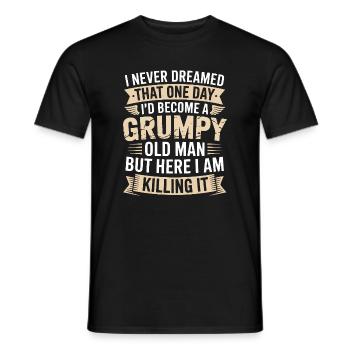 Grumpy Old Man Killing It - Men's T-Shirt - black - Front - AI Model Male 178 light (178cm)