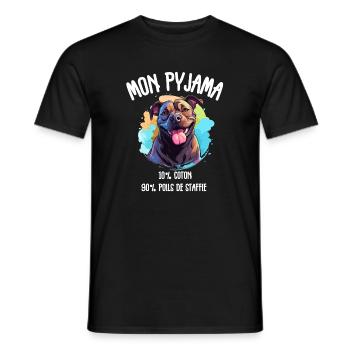 Lustige Hundestaff-Schlafanzüge - Männer T-Shirt - Schwarz - Vorne - AI Model Male 178 light (178cm)