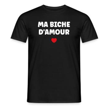 My Red Heart Love Doe - Men's T-Shirt - black - Front - AI Model Male 178 light (178cm)