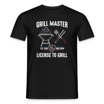 Licence maîtresse de grill pour griller - T-shirt homme - noir - Devant - AI Model Male 178 light (178cm)