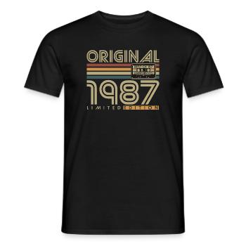 Cadeau rétro original d’anniversaire vintage de 1987 - T-shirt homme - noir - Devant - AI Model Male 178 light (178cm)