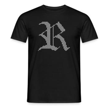 Monochrome Gothic R Pixel Design - Men's T-Shirt - black - Front - AI Model Male 178 light (178cm)