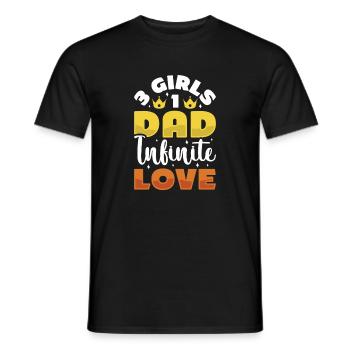 Dad father of three girls daughters - Men's T-Shirt - black - Front - AI Model Male 178 light (178cm)