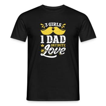 Dad father of three girls daughters - Men's T-Shirt - black - Front - AI Model Male 178 light (178cm)