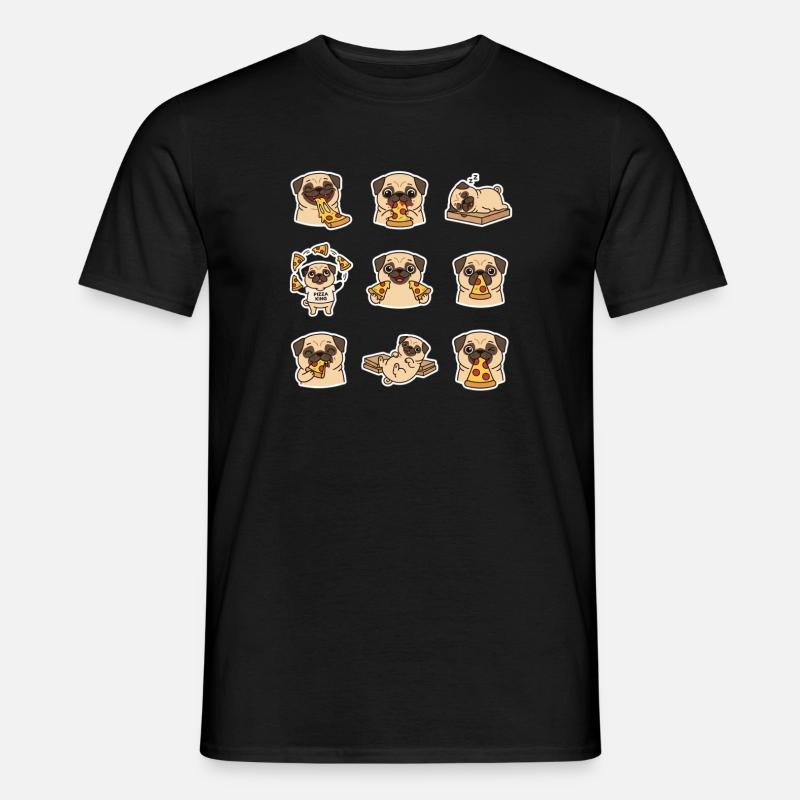 Pug Pizza King Sjov Pizzaelsker - Mænd T-shirt - sort