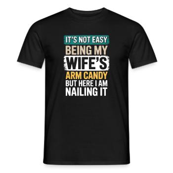 Ehefrau Sprüche Ehefrauen Lustige Ehefrau Geschenk - Männer T-Shirt - Schwarz - Vorne - AI Model Male 178 light (178cm)