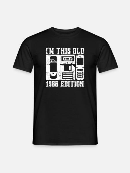 I'm This Old 1986 Edition Retro Design - Mænd T-shirt - sort