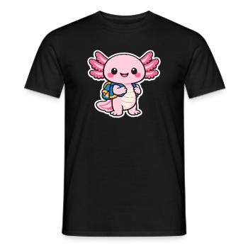 Cuddly axolotl - Men's T-Shirt - black - Front - AI Model Male 178 light (178cm)
