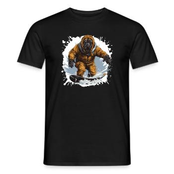 Mastiff Hund Snowboard - Männer T-Shirt - Schwarz - Vorne - AI Model Male 178 light (178cm)