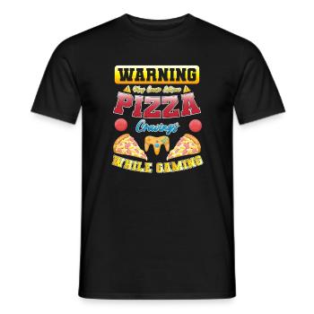 Pizza Gaming - T-shirt homme - noir - Devant - AI Model Male 178 light (178cm)