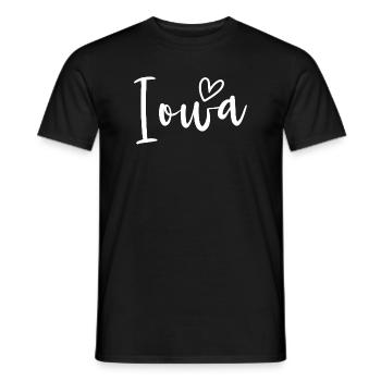 Iowa Heart Women's Love Iowa - Men's T-Shirt - black - Front - AI Model Male 178 light (178cm)
