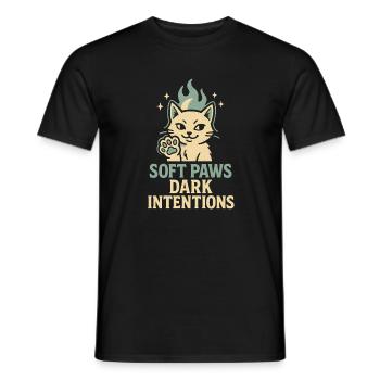 Gentle Paws, Dark Intentions | Cat - Men's T-Shirt - black - Front - AI Model Male 178 light (178cm)